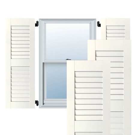 12W X 28H Exterior Real Wood Pine Open Louvered Shutters, Primed PR